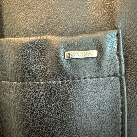 Calvin Klein Faux Leather Shacket Jacket - Picture 8 of 8